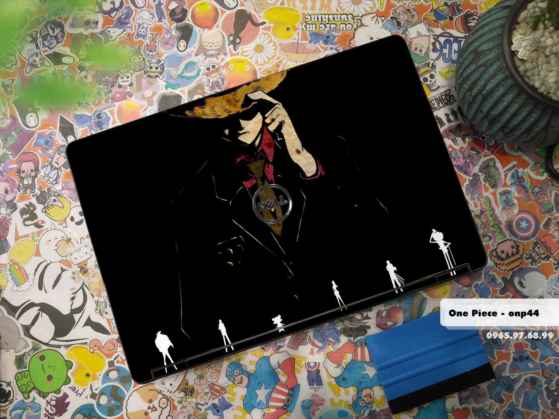 Decal Skin dán Laptop Dell mẫu One Piece (inbox mã máy cho shop)
