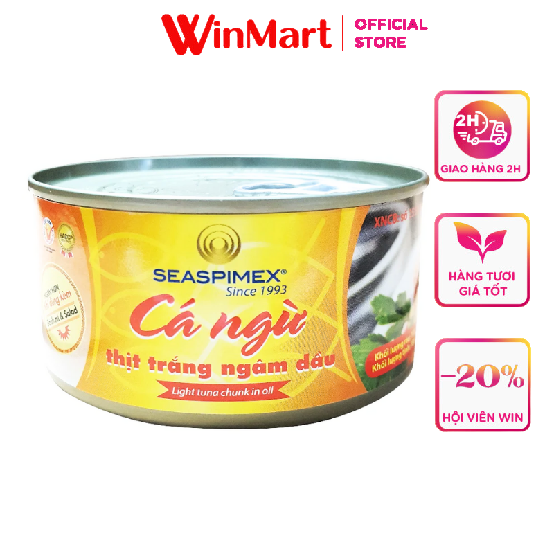 [Siêu thị WinMart] - Cá ngừ Seaspimex đại dương ngâm dầu hộp 185g