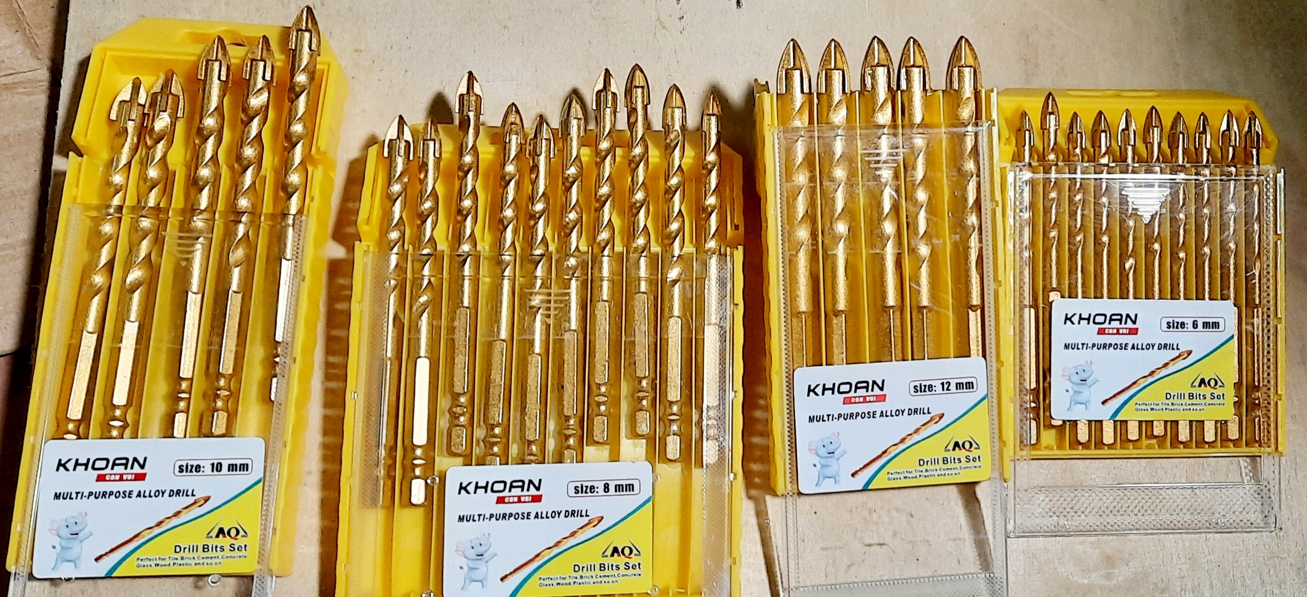 Mũi khoan đa năng 4 cạnh, mũi khoan gạch men, khoan tường, ngói, bê tông, kính chuôi lục giác