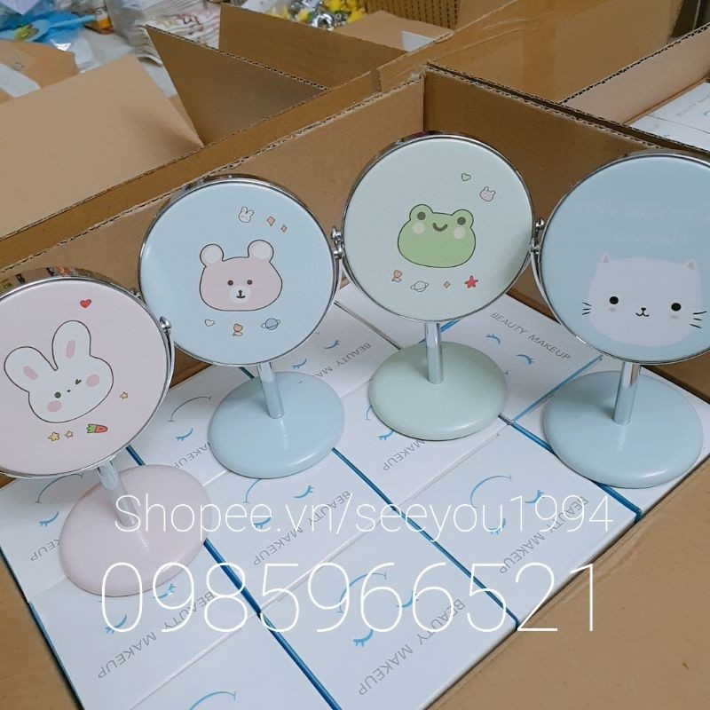 Gương Để Bàn Mini Xoay 360° độ Hình Cute
