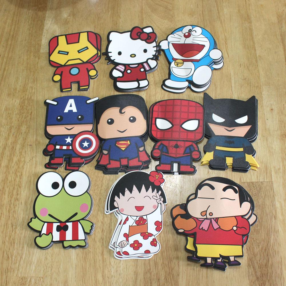 Combo 10 Bao lì xì ngày tết  2024  Loại Tốt - Các nhân vật hoạt hình ngộ nghĩnh Doreamon Doremi Spiderman Captain IronMan Frog Maruko