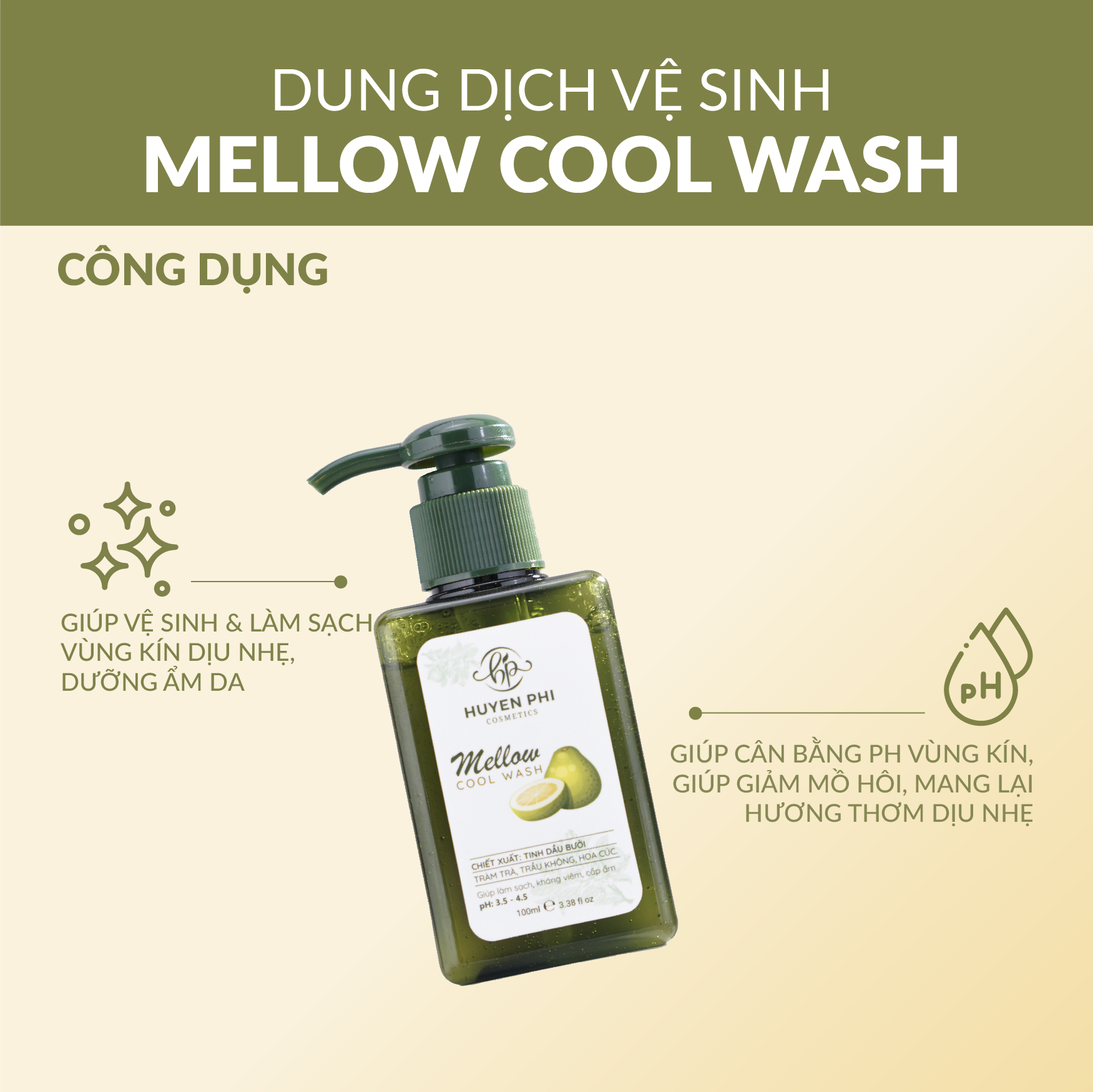 Dung dịch vệ sinh Mellow Cool Wash 100ml (Tặng 1 nước hoa vùng kín Sweet Love 5ml)