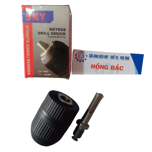 Bộ Đầu Kẹp Mang Ranh mũi khoan mở nhanh 0-13mm chuyển đổi cho khoan bê tông.