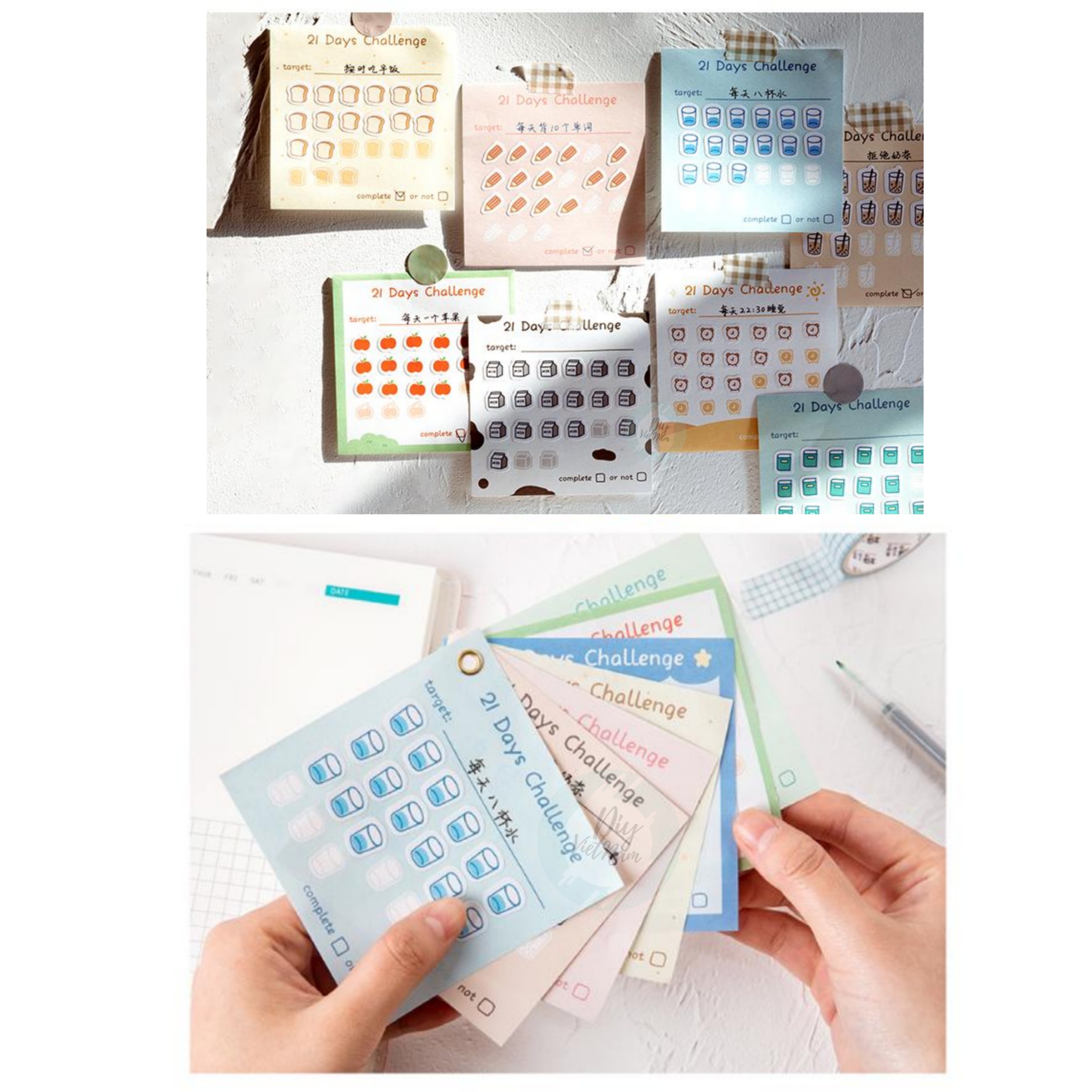 [HCM]GIẤY NOTE KẾ HOẠCH 21 NGÀY