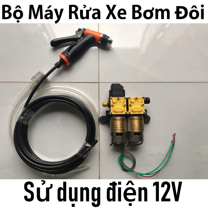bộ máy rửa xe 2 động cơ 12v