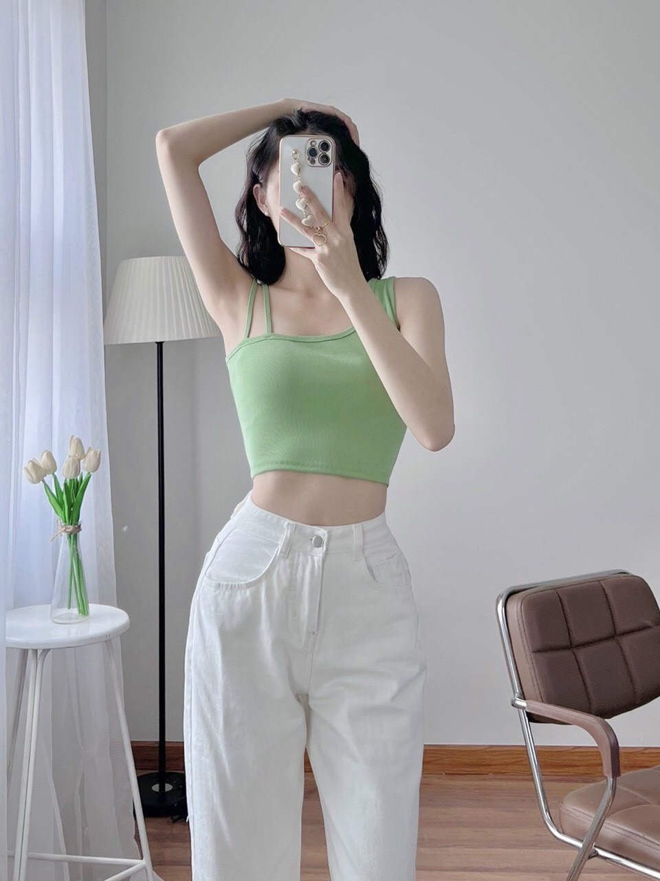 [ Chuyên sỉ] Áo thun croptop nữ 2 dây cá tính