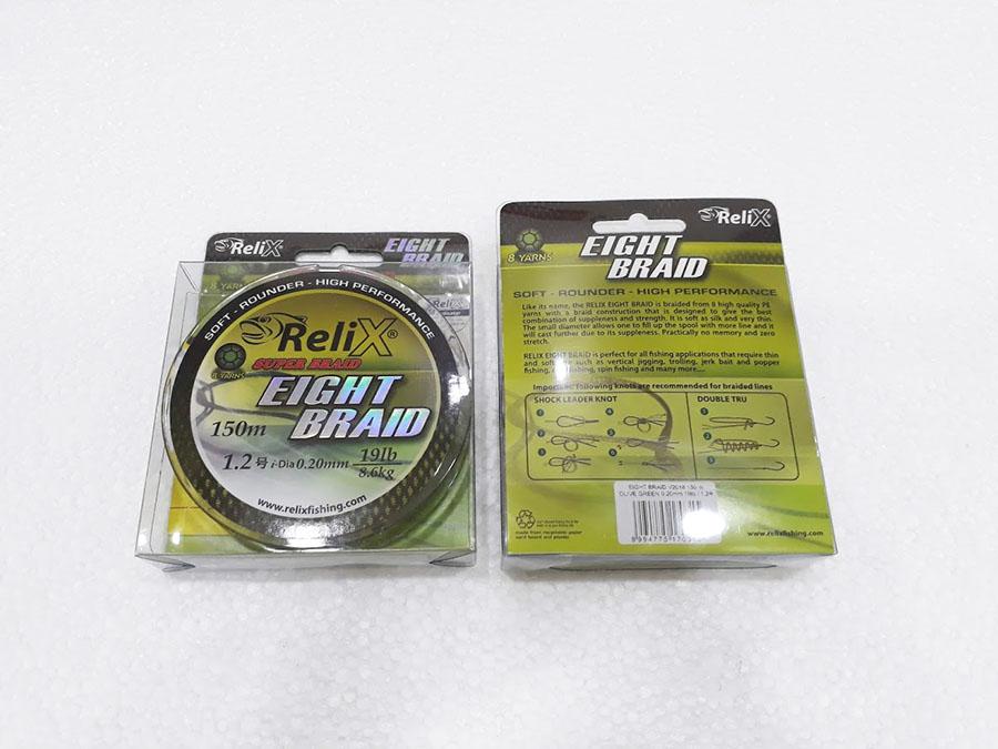 Dây câu cá PE Relix 8 Sợi Eight Braid 150 mét