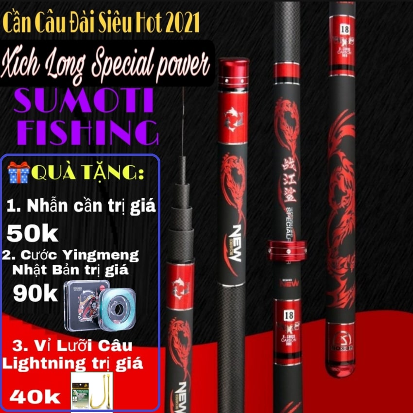 [HÀNG LOẠI 1] Cần Câu Đài Xích Long SPECIALPOWER XL01 SUMOTI FISHING Siêu Nhẹ, Dẻo Dai, Nhấc Tĩnh 3kg Quà Tặng 1 nhẫn cần trị giá 50k, Bảo Hành 1 đổi 1 trong 12 tháng, Cần câu tay, Cần câu đài -