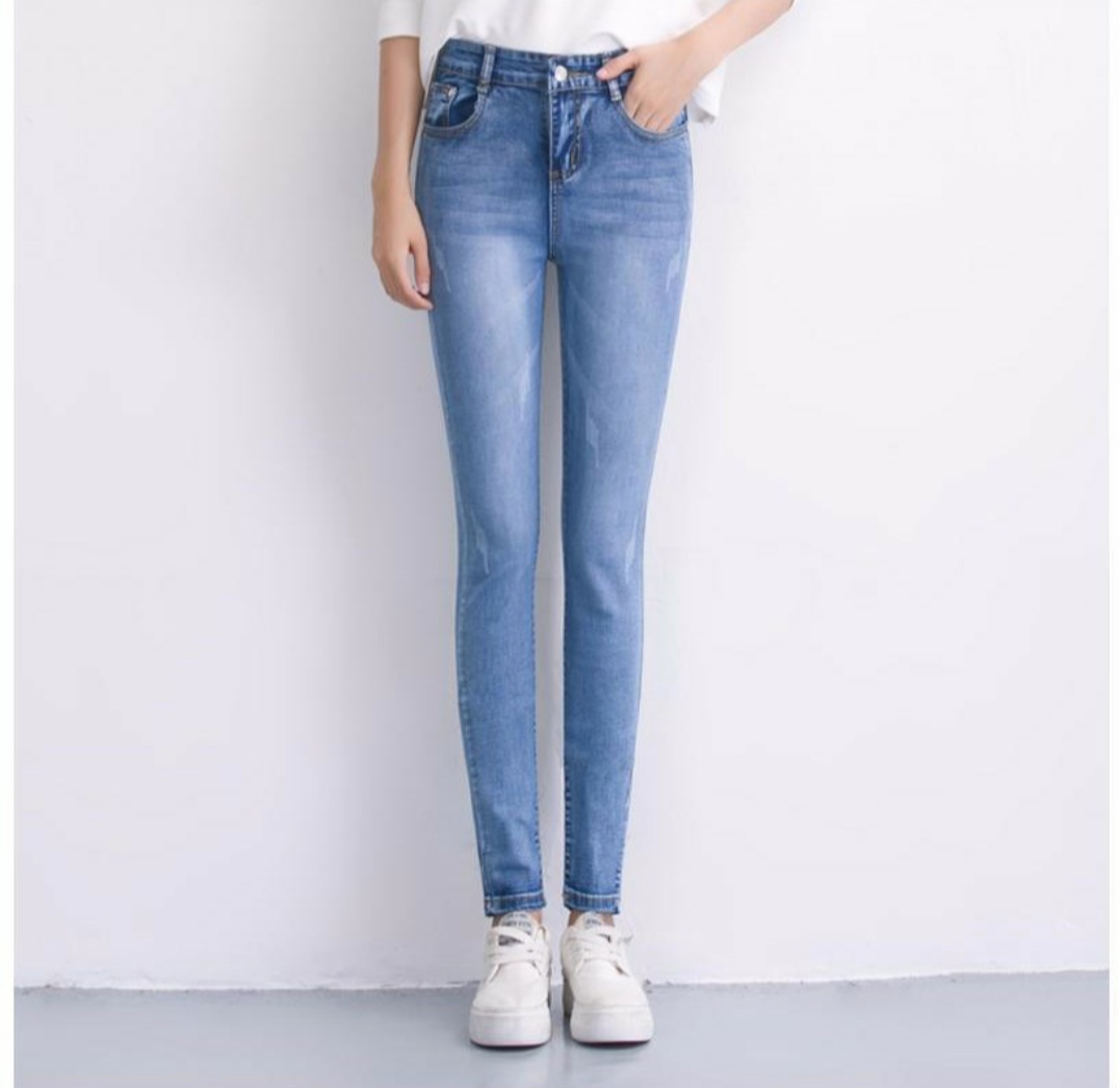 Quần jean nữ cào co giãn lưng cao
