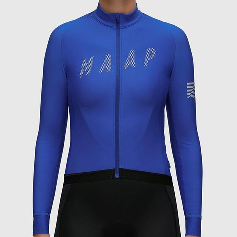 Maap người đàn ông đi xe đạp jersey áo khoác mùa đông ấm áp lông cừu xe đạp quần áo dài tay áo màu cam velveteen xe đạp nhiệt áo nỉ maillot