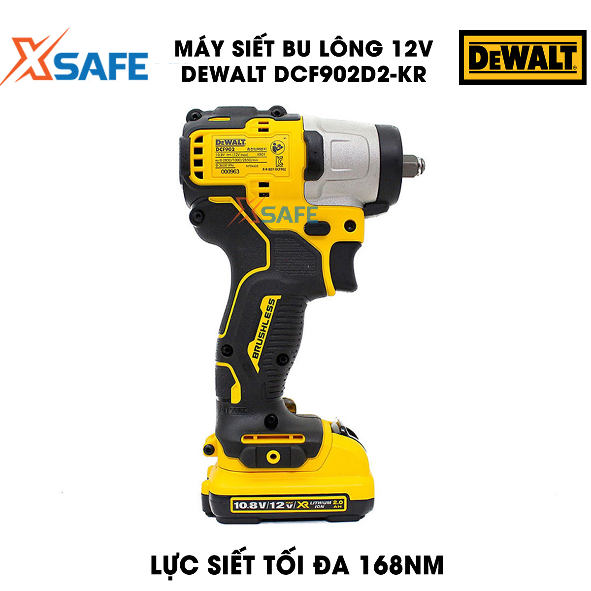 Machine fasten Bolt battery 12v DeWalt dcf902d2-kr machine fasten bolts handheld torque twist 168nm, no-load speed 0-2850 rpm/min, 3 years-[genuine] [xsafe]