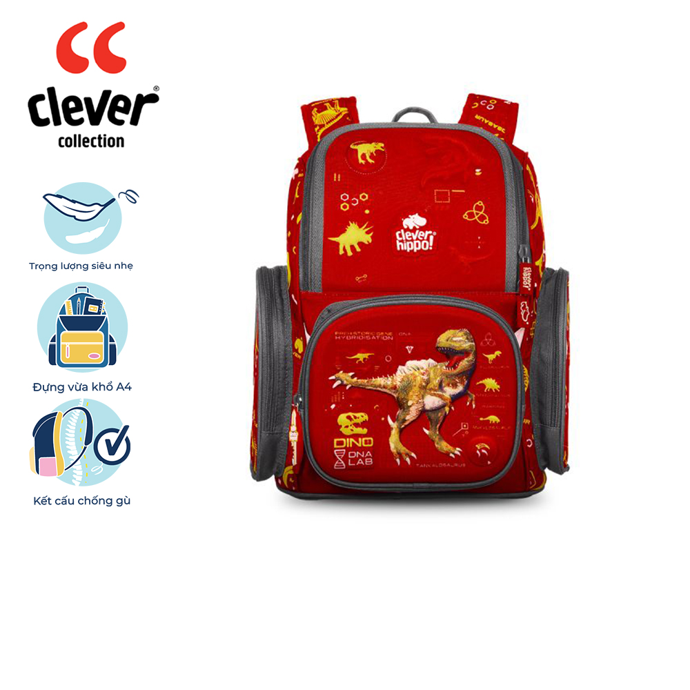 Balo CLEVER HIPPO Fancy - Khủng Long Chúa Tể Đỏ BD1107