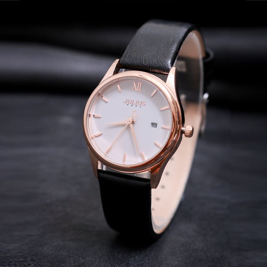 Đồng hồ đôi Julius JA-1309 dây da có lịch ngày