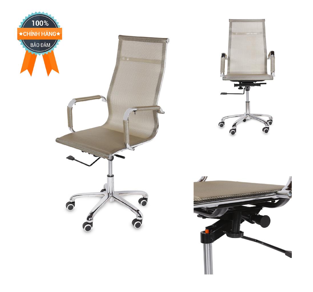 Ghế văn phòng lưới nhập khẩu MN-HC20130-M (Đen/Đồng/Xám) giá rẻ
