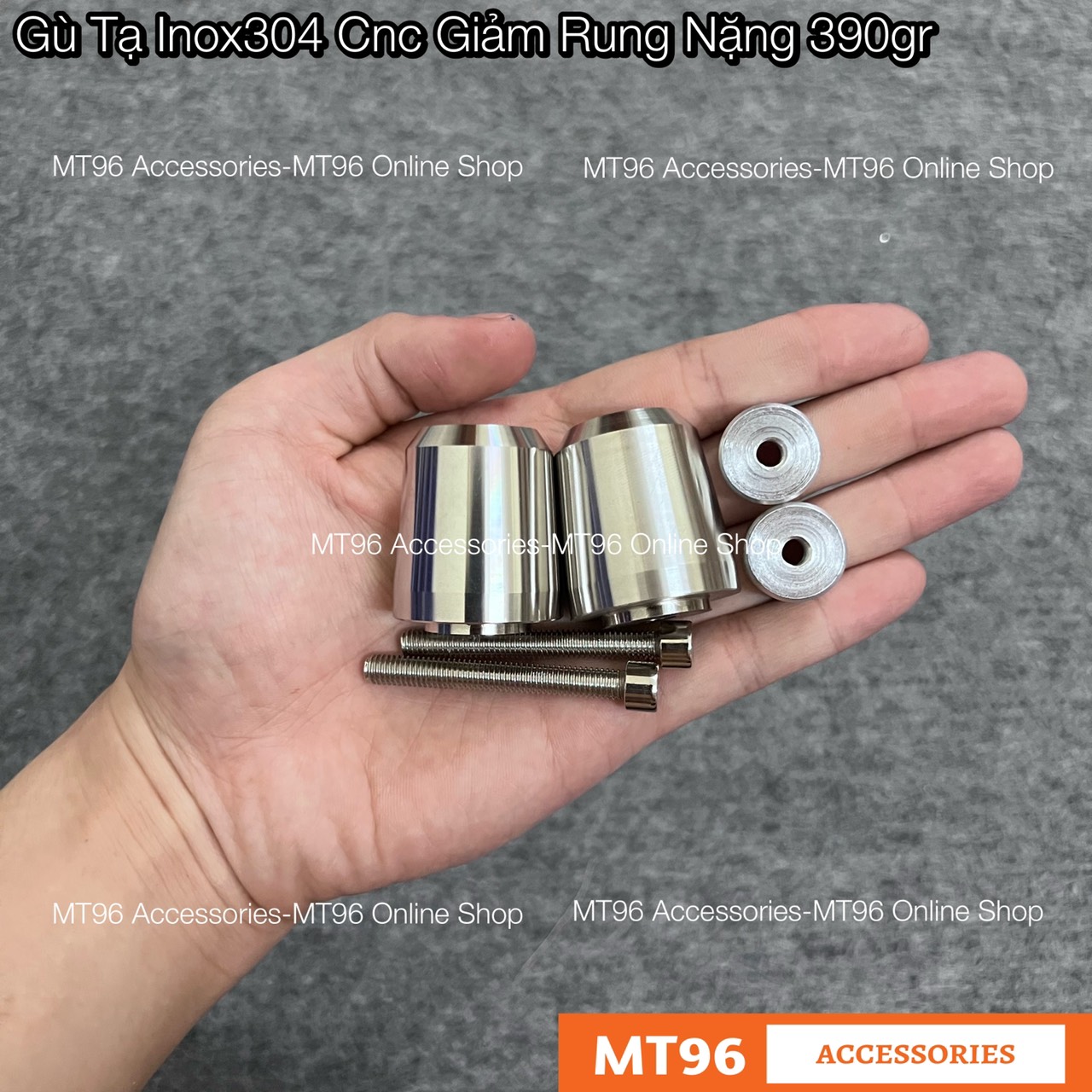 Gù tạ inox cnc giảm rung nặng 390gr chuẩn inox304