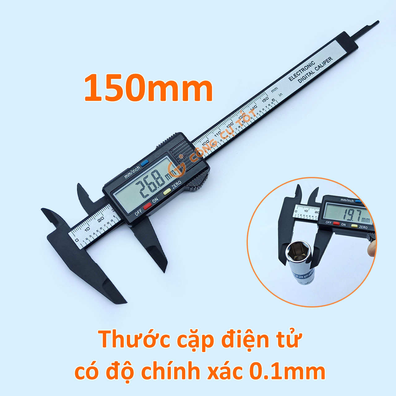 Thước kẹp điện tử sợi carbon 150mm