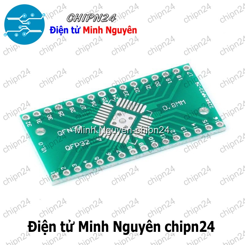 [2 cái] (K92) Đế chuyển QFN32 QFP32 sang DIP (PCB chuyển, Mạch chuyển) - HH000238
