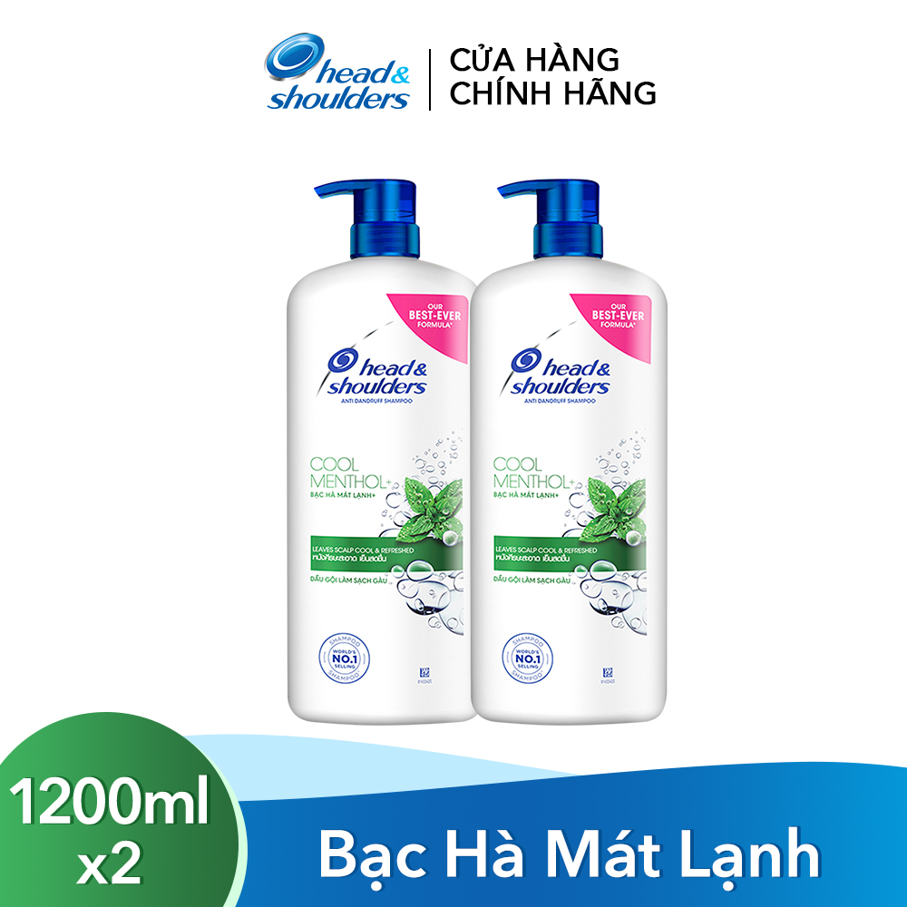 Combo 2 Dầu Gội Sạch Gàu HEAD&SHOULDERS Bạc Hà Mát Lạnh/ Giảm Ngứa Da Đầu - Chai 1200ML x2