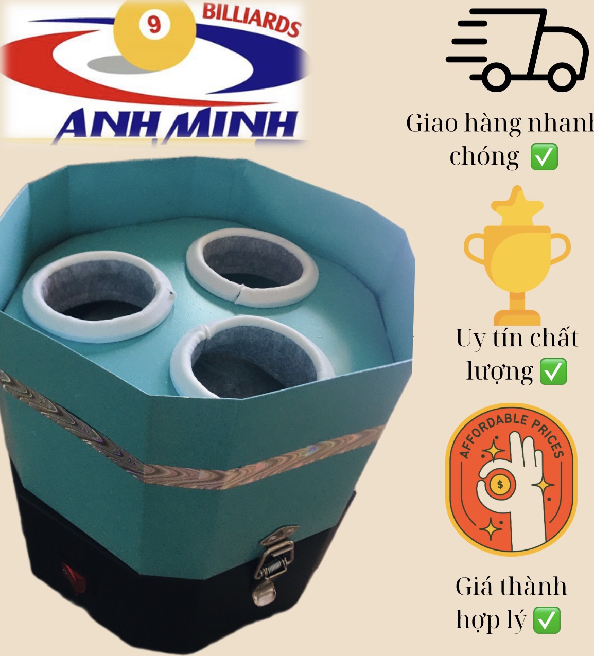[HCM]Máy lau 3 bi