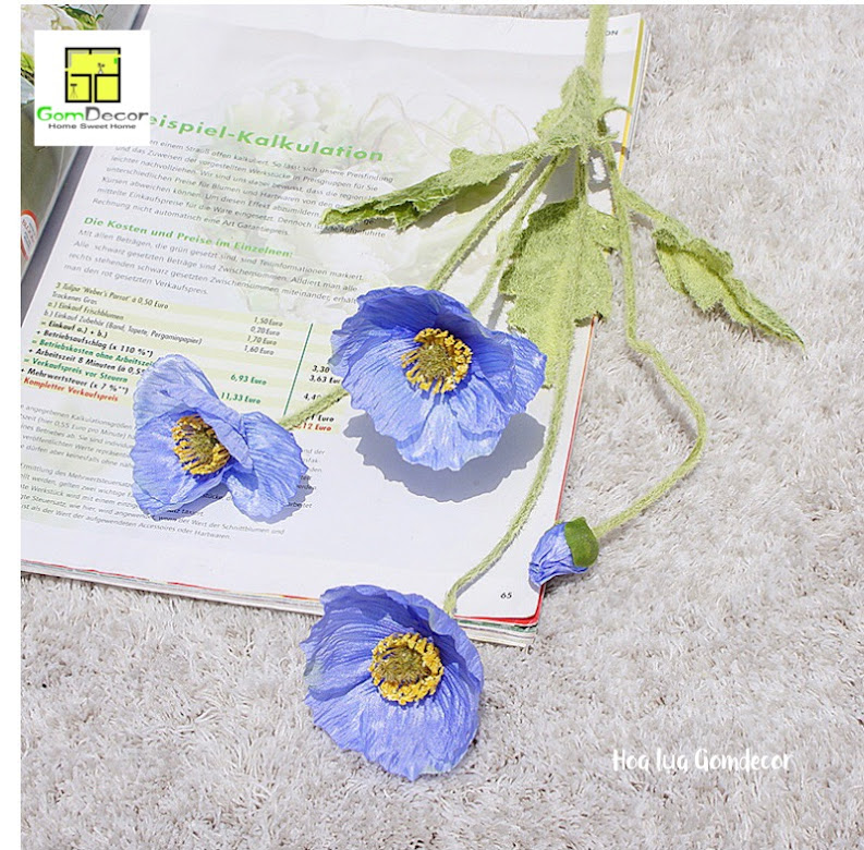 Hoa poppy giả hoa lụa đẹp cao cấp