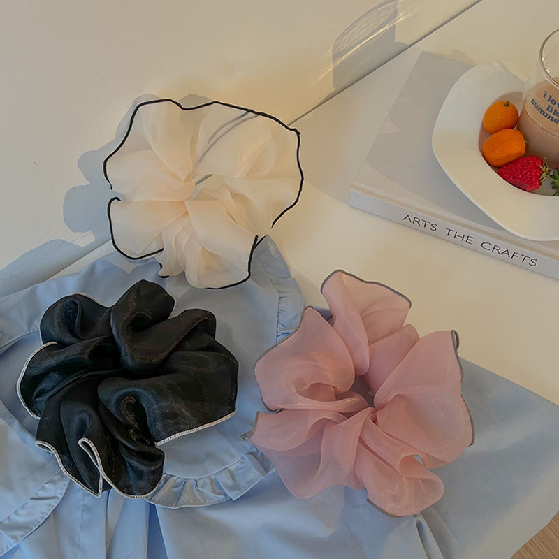 [Có sẵn] Dây cột tóc vải Scrunchies lụa Hàn Quốc bản lớn cho nữ