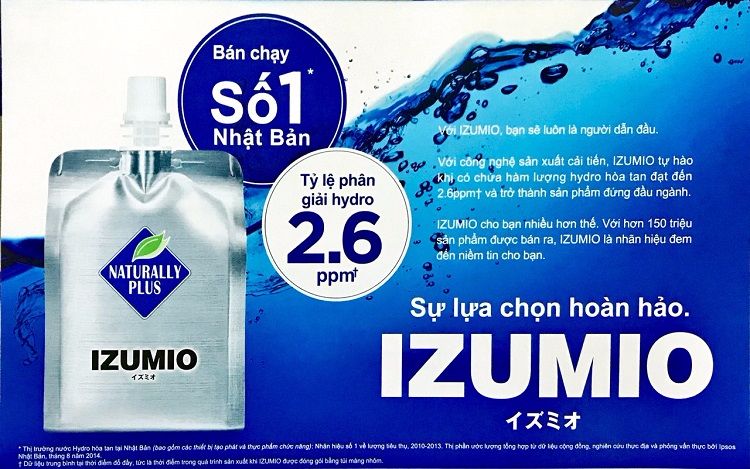 [HCM]Izumio Nước uống giàu Hydro từ Nhật Bản thùng 48 bịch
