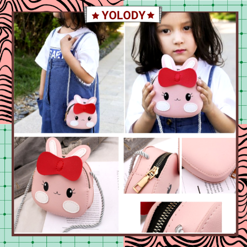 Túi đeo chéo mini Yolody hình thỏ con dễ thương phong cách Hàn Quốc cho bé