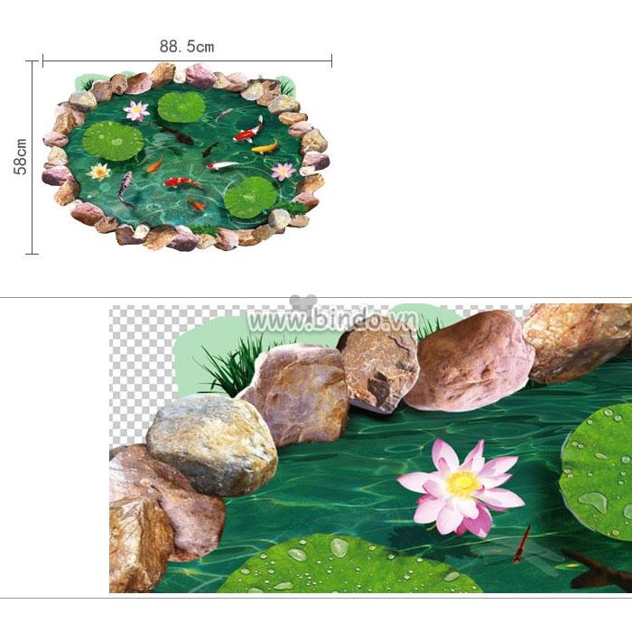 Tranh dán 3D hình hồ cá
