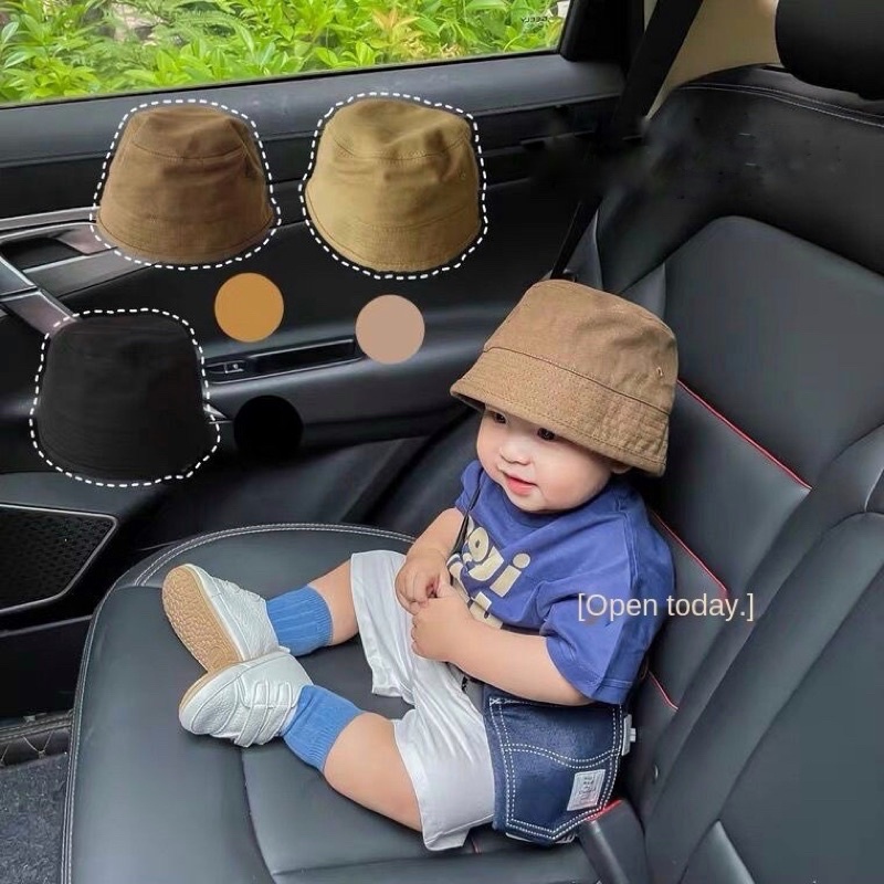 Mũ Bucket Vành Tròn Đơn Màu Cho Bé
