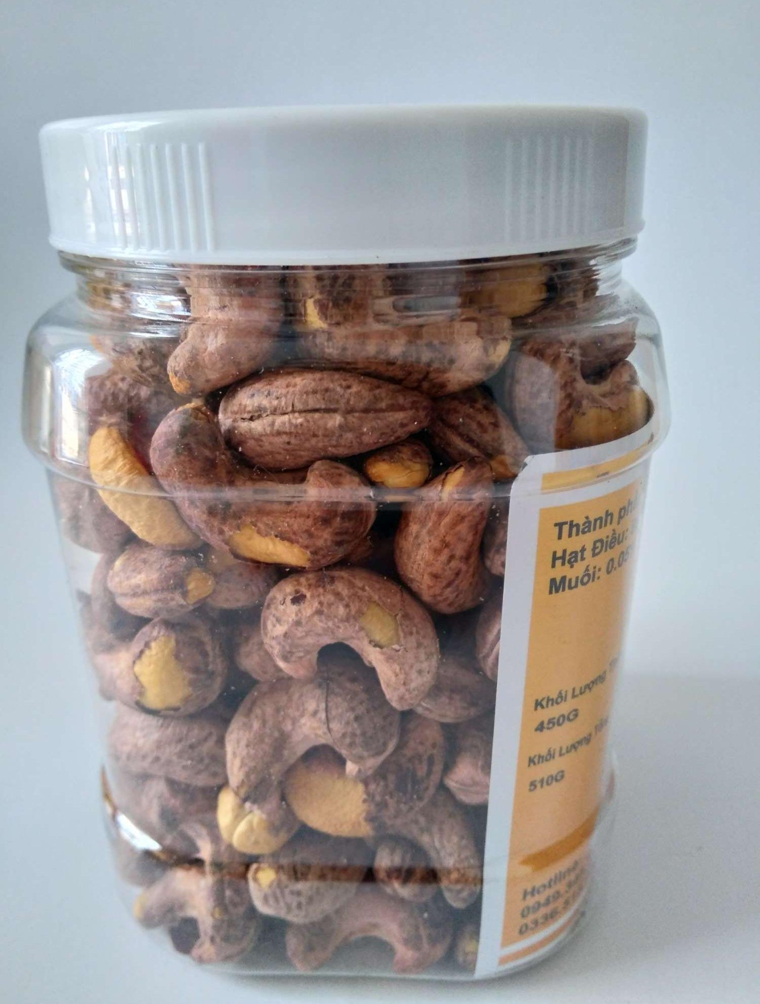 Hạt Điều rang muối nguyên hạt còn vỏ lụa ( Loại A) 500gr