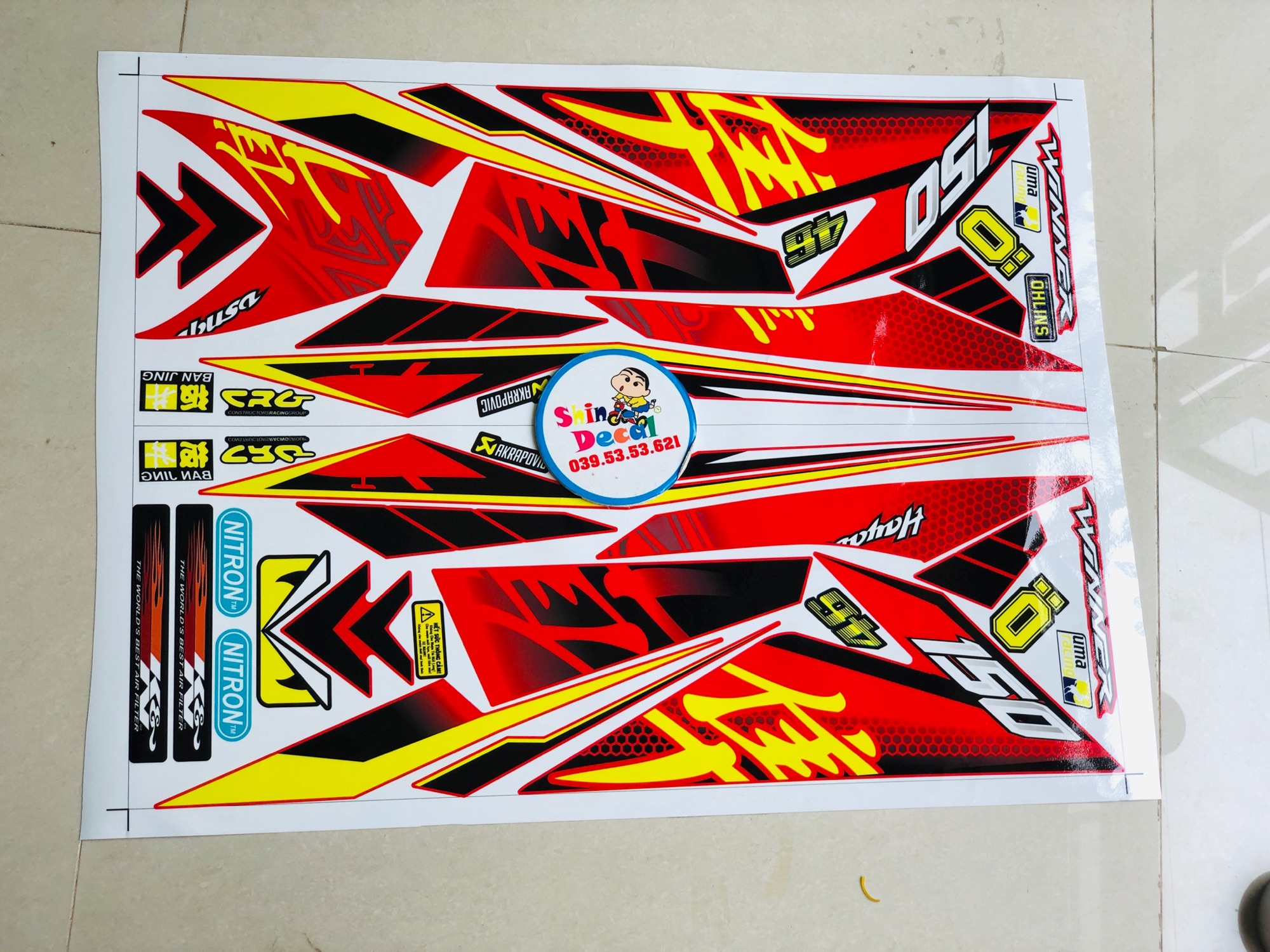 Tem rời winner hayabusa đỏ đen