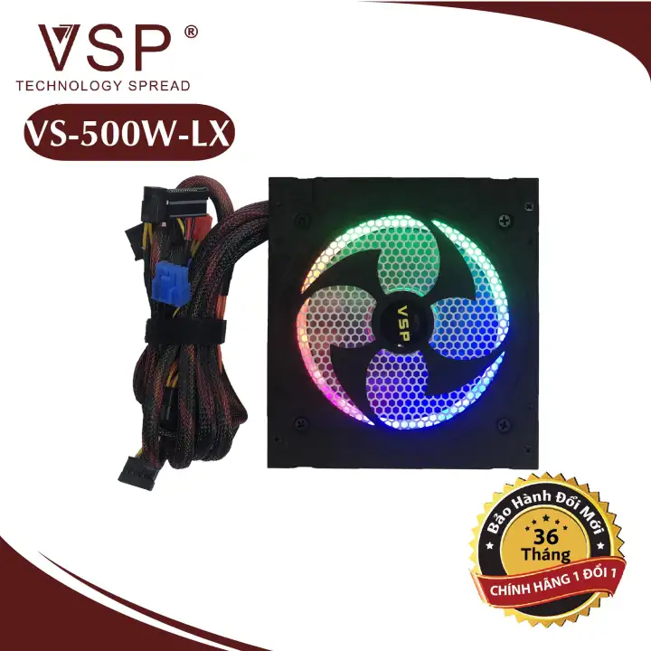 Nguồn VSP Công Suất Thực 500W Đèn Led RGB Full Box - Kèm Dây Nguồn ...
