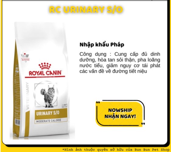 1.5kg Hạt khô Royal Canin Urinary S/O cho mèo thận yếu/sỏi thận