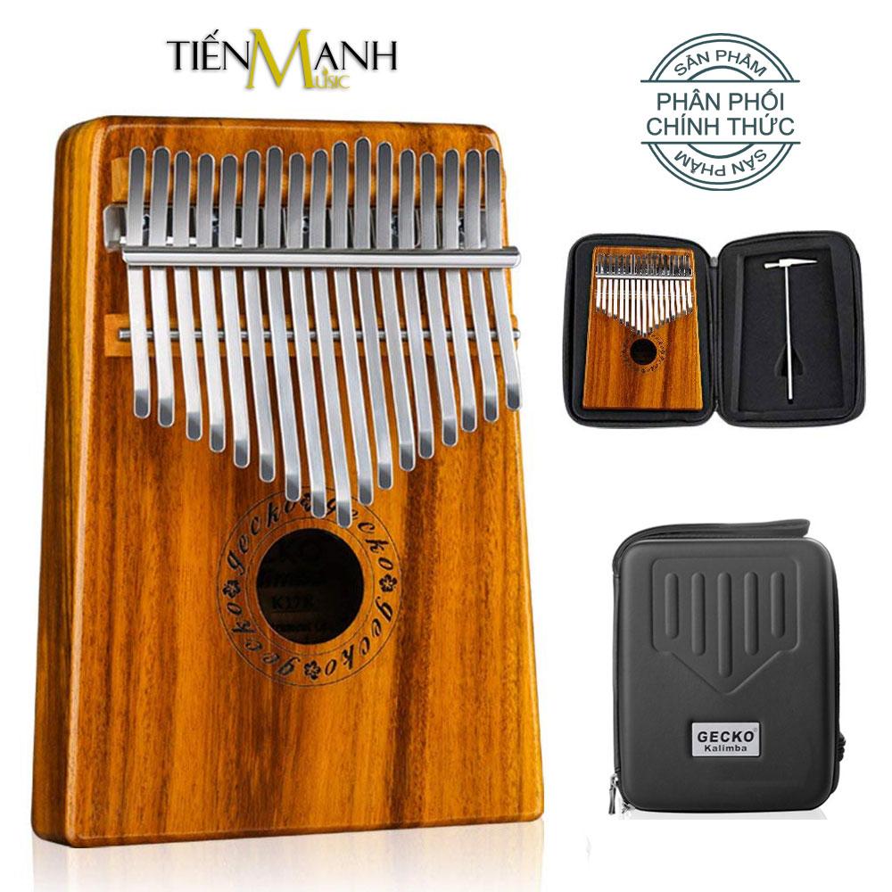 Gecko K17K 17 keys Kalimba Solid KOA African Mbira Thumb Piano Finger Percussion Keyboard Kids Marimba Wood and Case