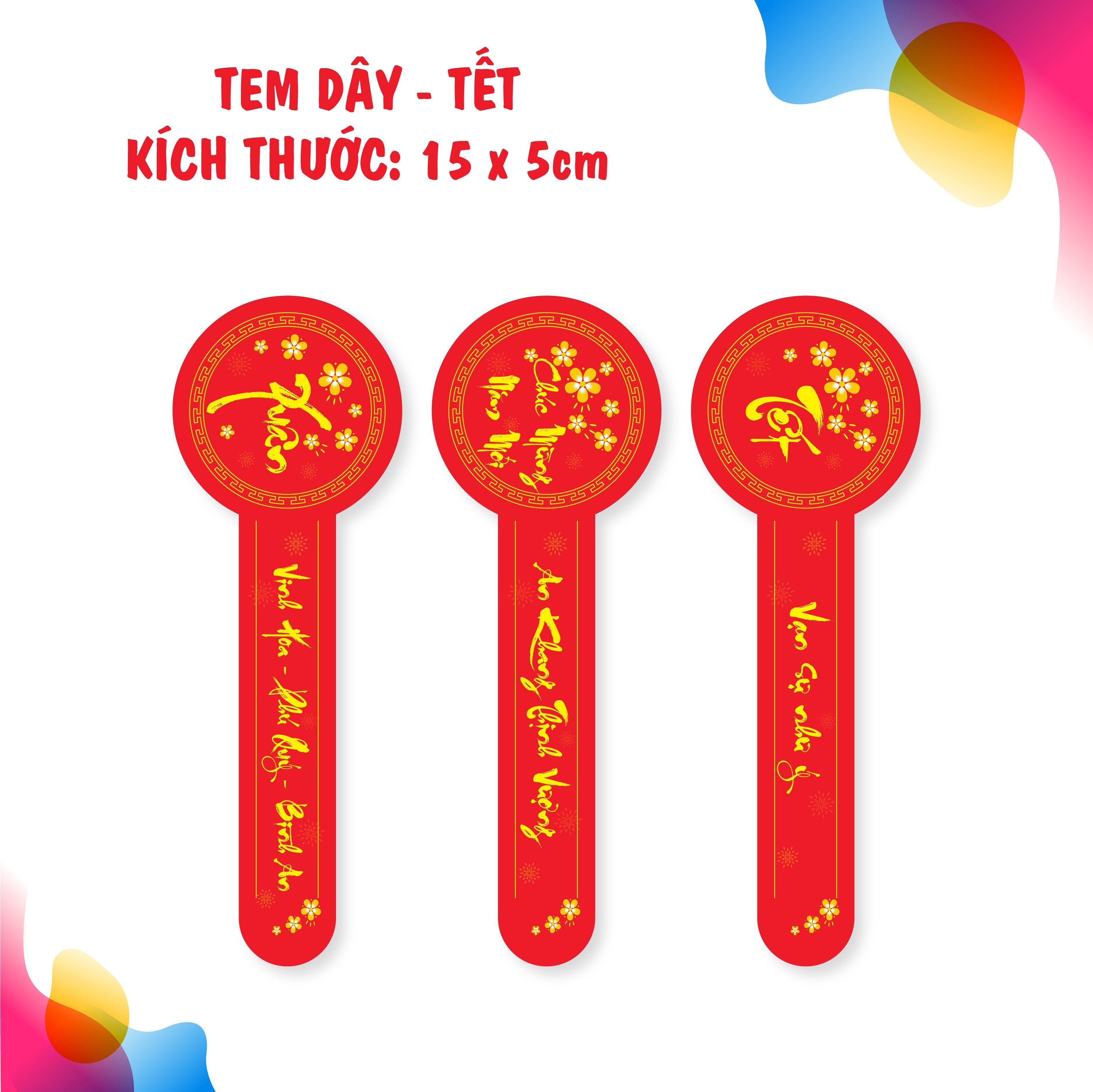 Tem nhãn tết nhiều mẫu combo 30 con tem