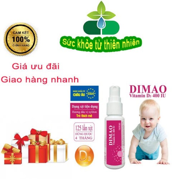 ( + Tặng Quà) Dimao - Vitamin D3 400Ui Dạng Xịt - Tăng Cường Hấp Thu Canxi cao cấp