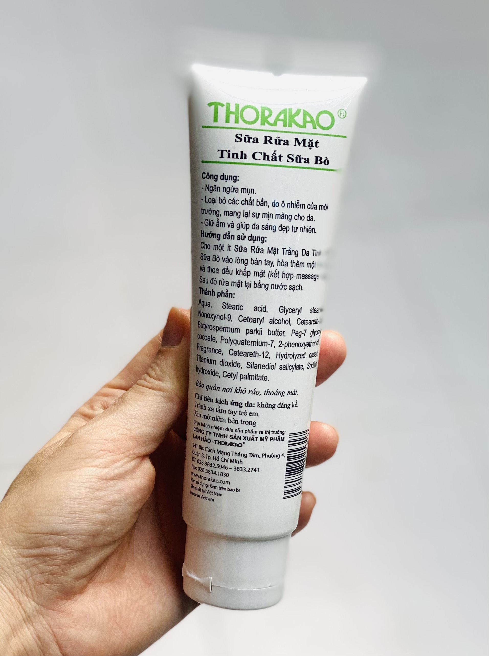 [HCM] ( Chính hãng) Sữa rửa mặt tinh chất sữa bò có hạt Thorakao 120g