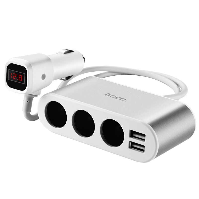 Tẩu sạc điện thoại đa năng 2.1A trên ô tô Hoco Z13 có đèn LED hiển thị - Bảo hành chính hãng 12 tháng