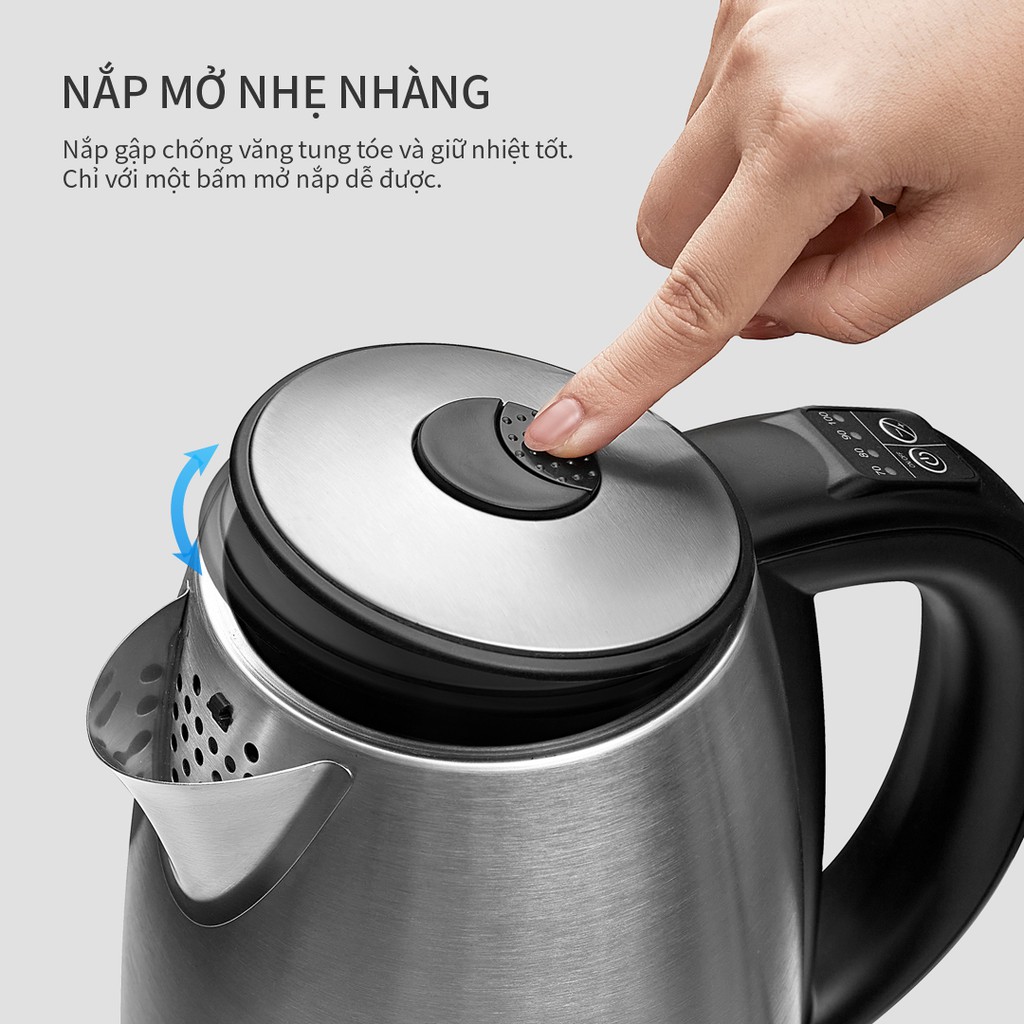 Bình Đun Siêu Tốc LocknLock 1.7L Temperature Control Lock&lock EJK136SLV - T2Cmall