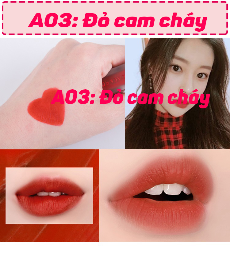 Son Black rouge A03 đỏ cam Chính hãng