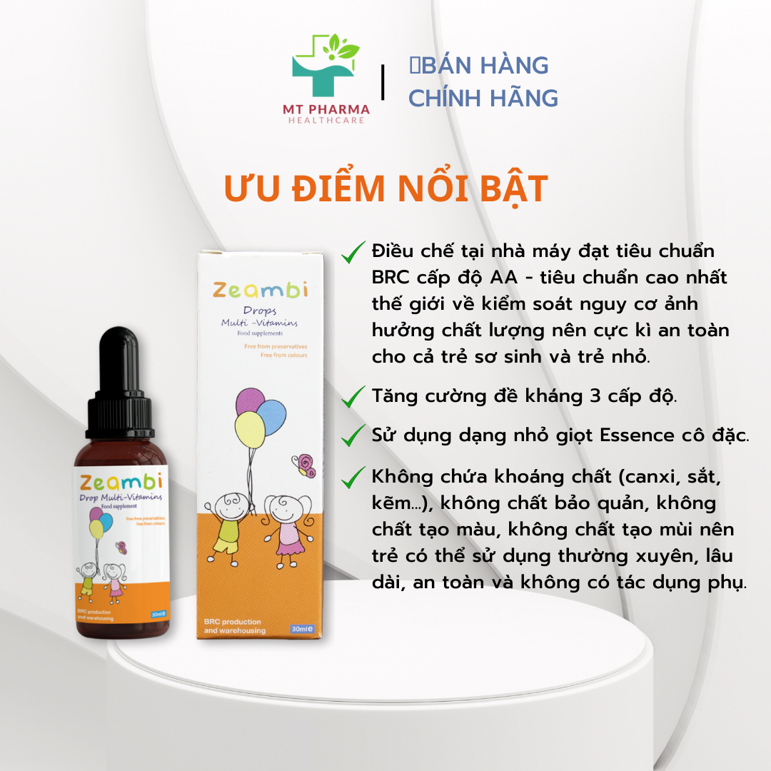 Combo Bé tiêu hóa tốt, tăng cân đều (Men vi sinh Zeambi + Vitamin tổng hợpZeambi + Kẽm hữu cơ ColosZinc)