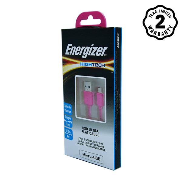 Cáp Energizer HT Flat USB Micro 1.2m màu hồng - C21UBMCGPK4