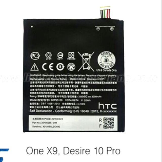 Pin Htc One X9 / Desire 10 Pro (B2Ps5100) _ Bh 6 Tháng
