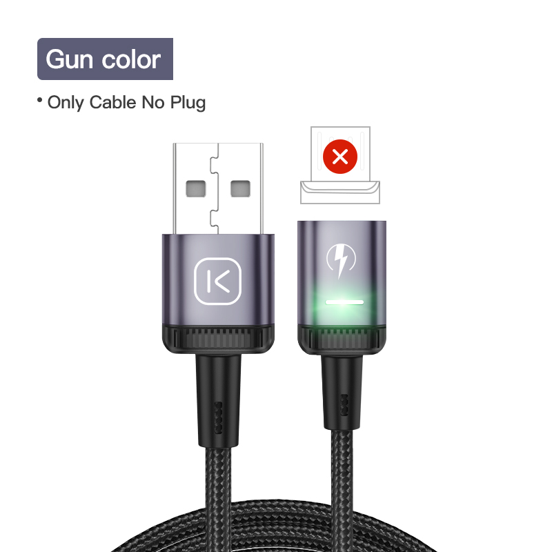 KUULAA Sạc nhanh 2.4A Cáp dữ liệu từ tính mạnh Sạc nhanh và an toàn cho iphone Micro USB Sạc nhanh Dây LED cảm ứng cho iPhone Huawei Samsung Xiaomi