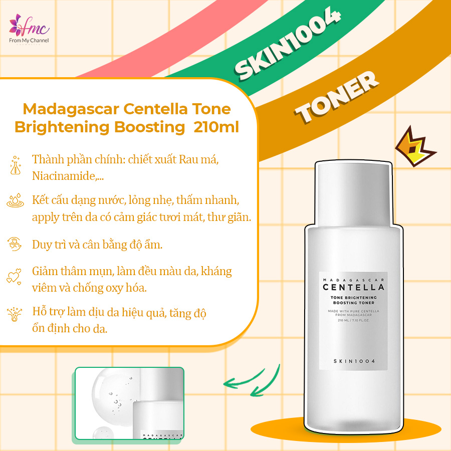 Combo SKIN1004 - MADAGASCAR CENTELLA BIRGHTENING