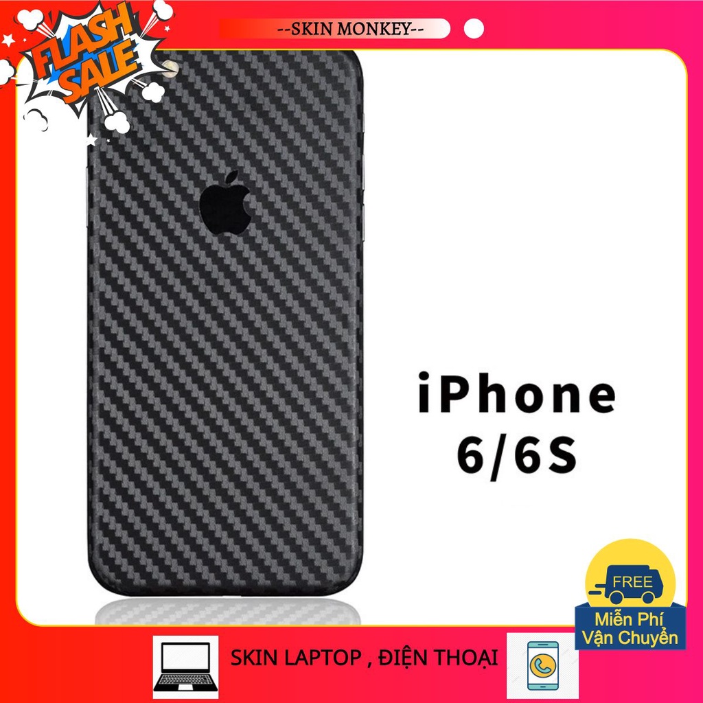 miếng dán skin vân carbon iphone 6 , iphone 6 plus