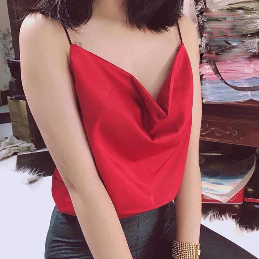 Áo 2 dây nữ lụa cổ đổ hot hit