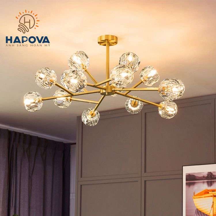 Đèn trần phòng khách 0087 hapova bella 0087+ tặng kèm 15 bóng g9
