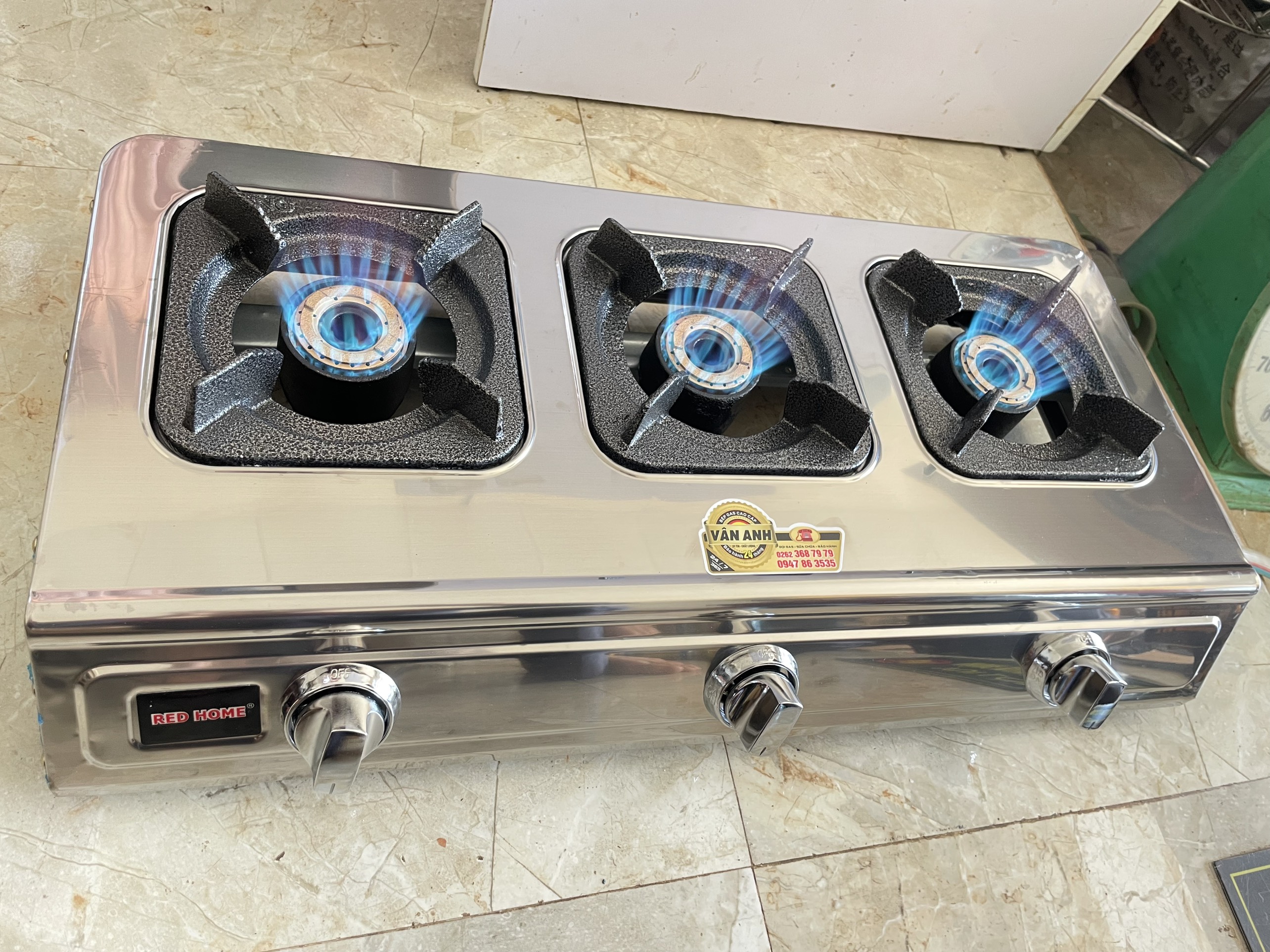 BẾP GAS 3 LÒ KHÈ CAO ÁP