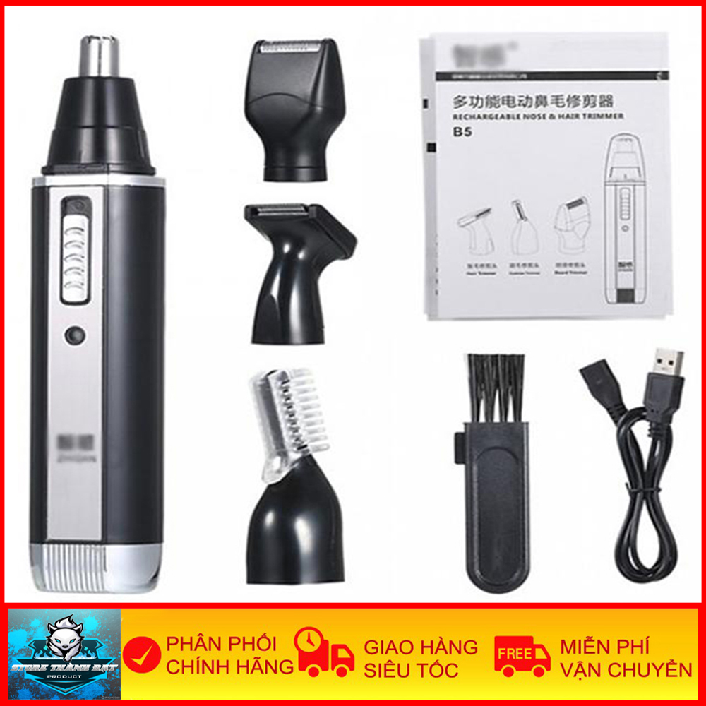 Tông Đơ Mini Cạo Râu, Tỉa Lông, Cắt Tóc Cho Bé Kemei 6630 - 4 Đầu Đa Năng, Tiện Lợi - Bảo Hành 1 Năm